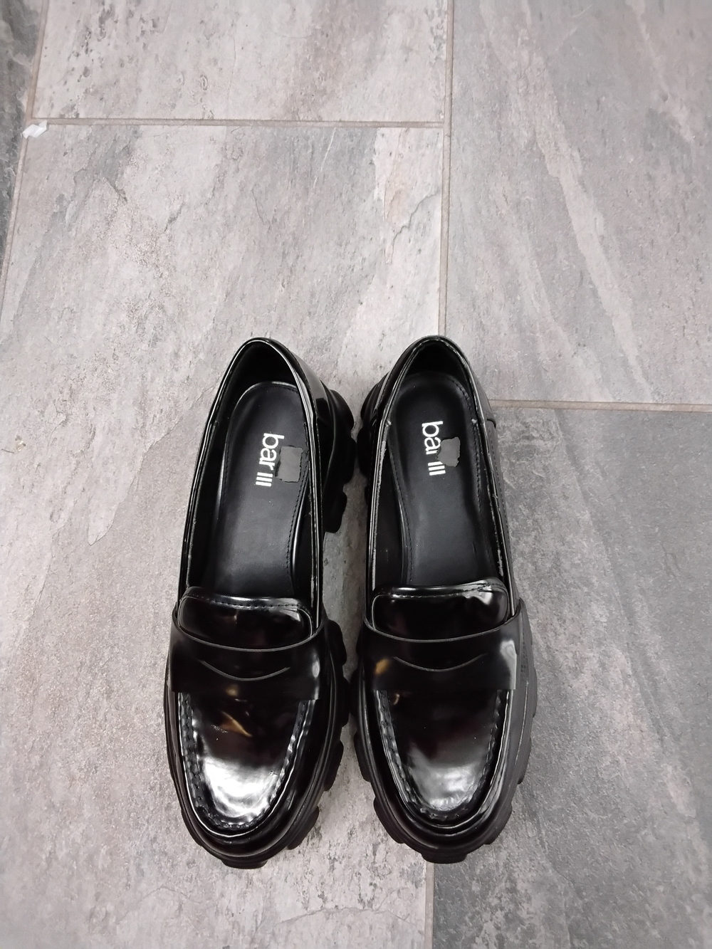 Bar III Women's Black Patent Chunky Loafers